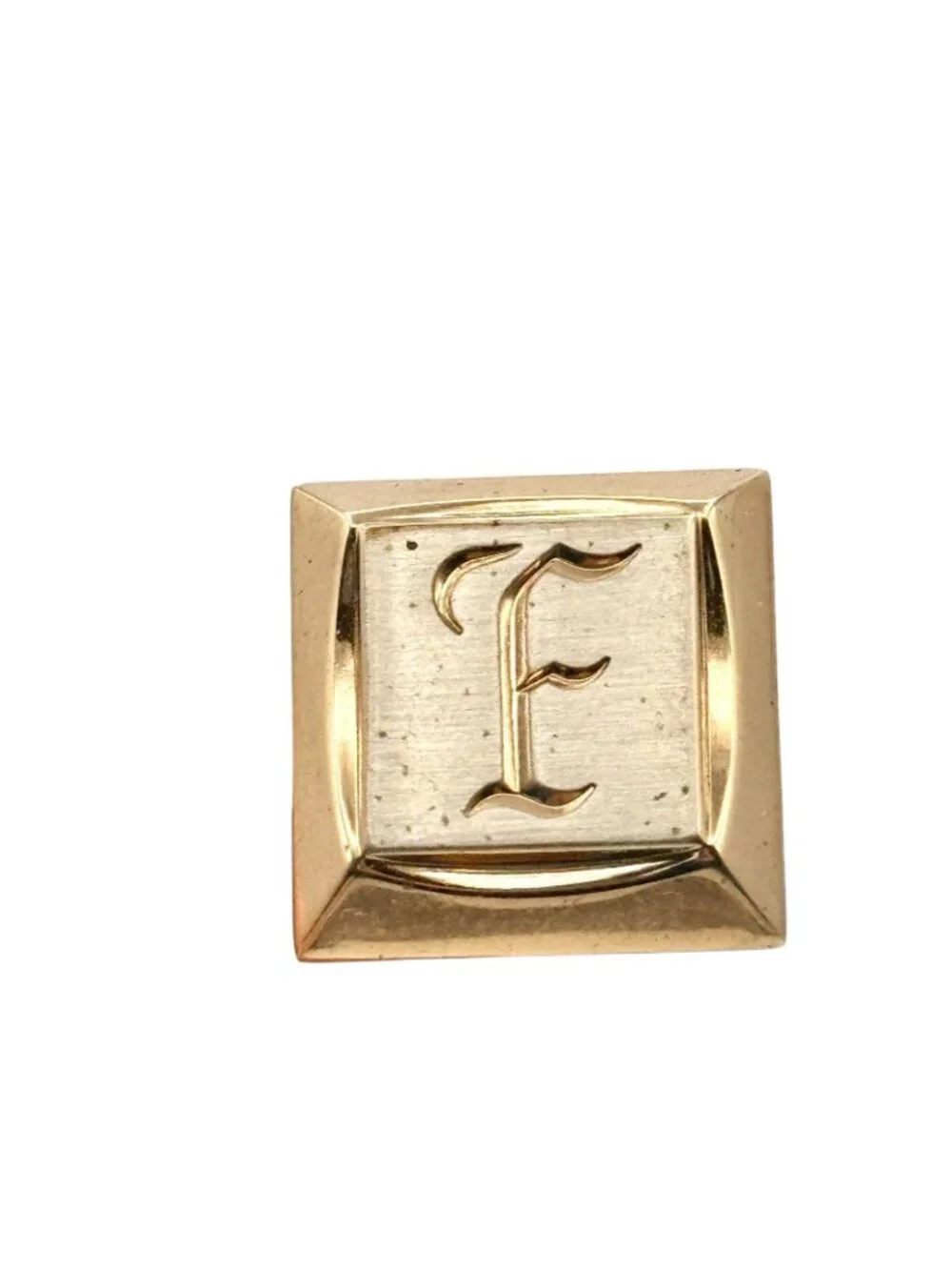 Vintage Monogram Initial F Cufflinks and Tie Clip Set Hickok USA Gold Tone